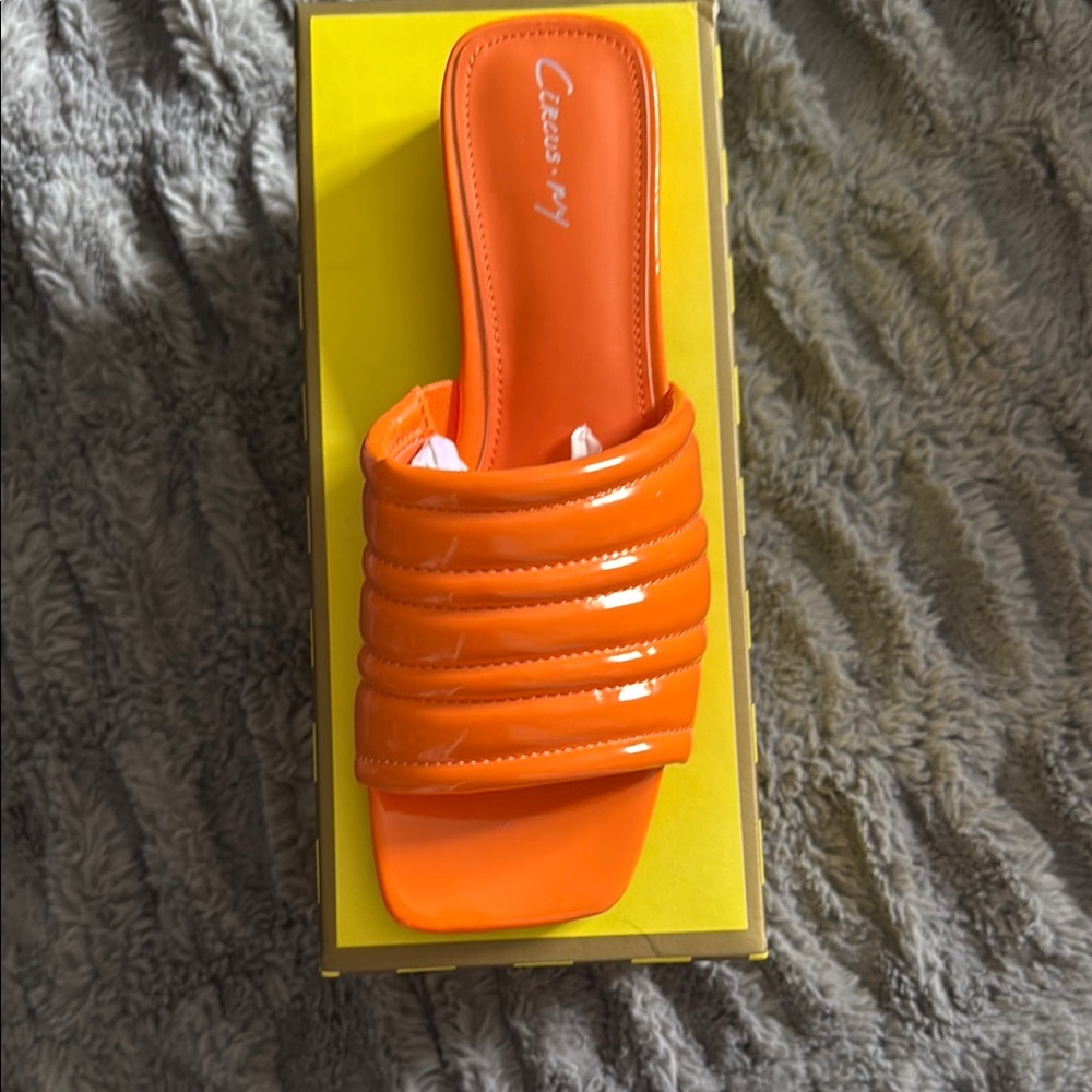 Vibrant Orange Sandals with Slip-On Design
